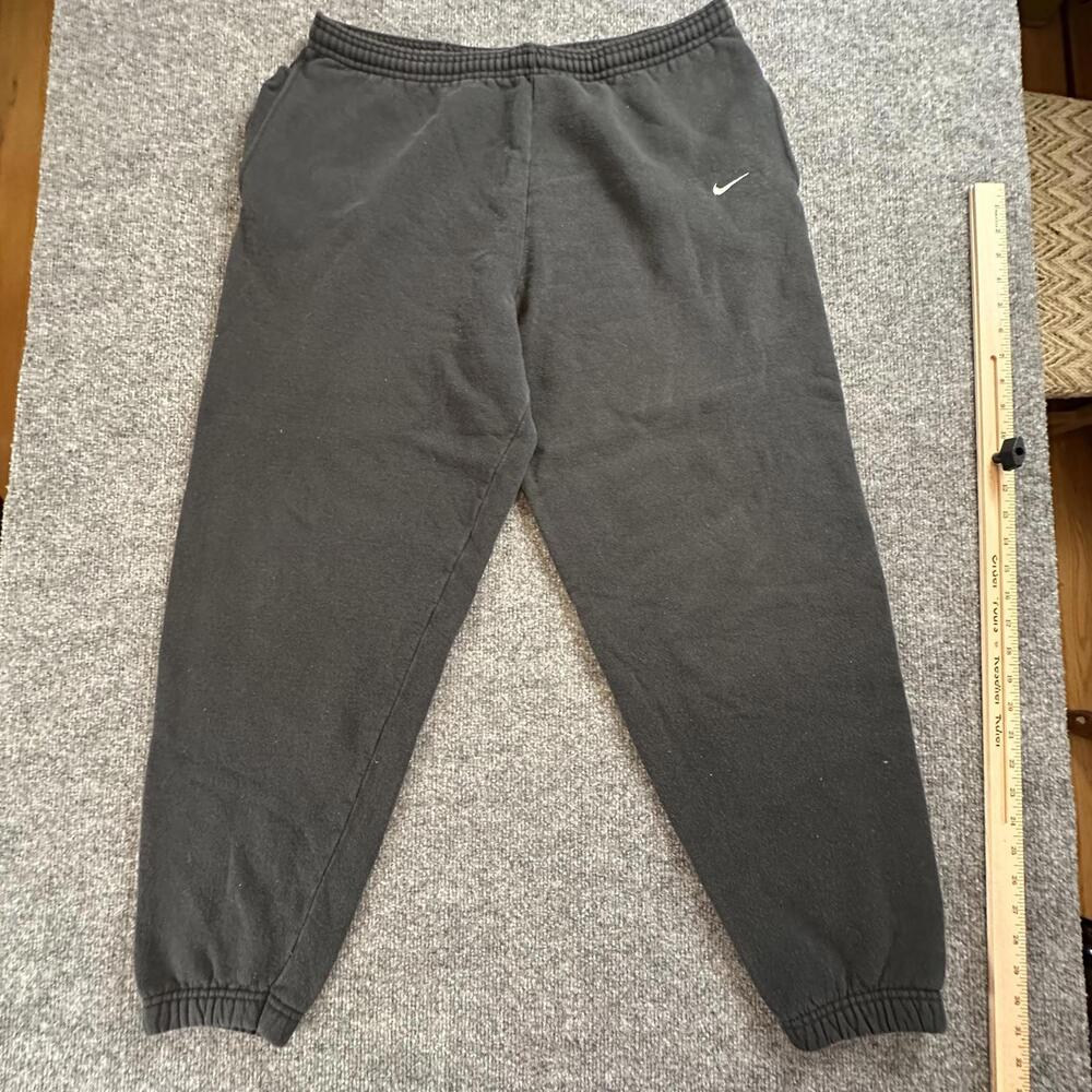 Vintage‎ Nike Mens Black Fleece Sweatpants Made in USA Embroidered Swoosh Large